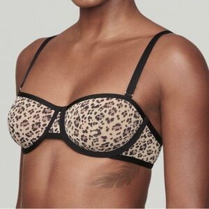CUUP Leopard Mesh Balconette Bra Size 32B